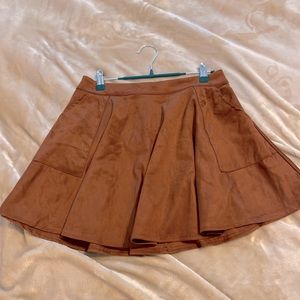 Suede-like soft high waist mini skirt